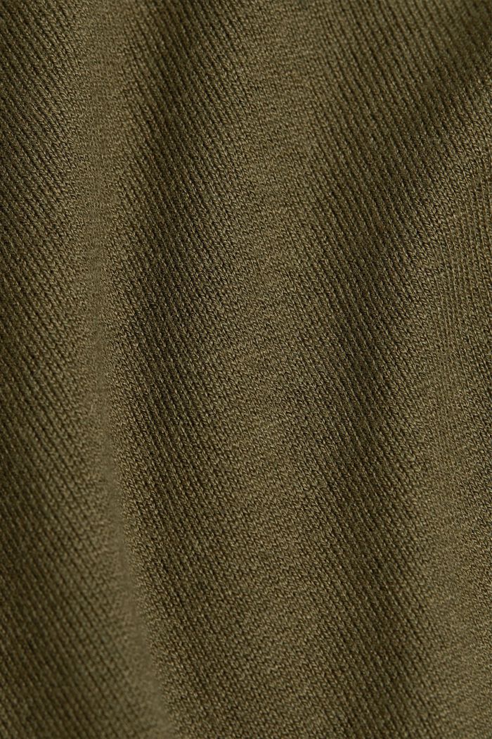 Cardigan in misto cotone biologico, KHAKI GREEN, detail image number 1