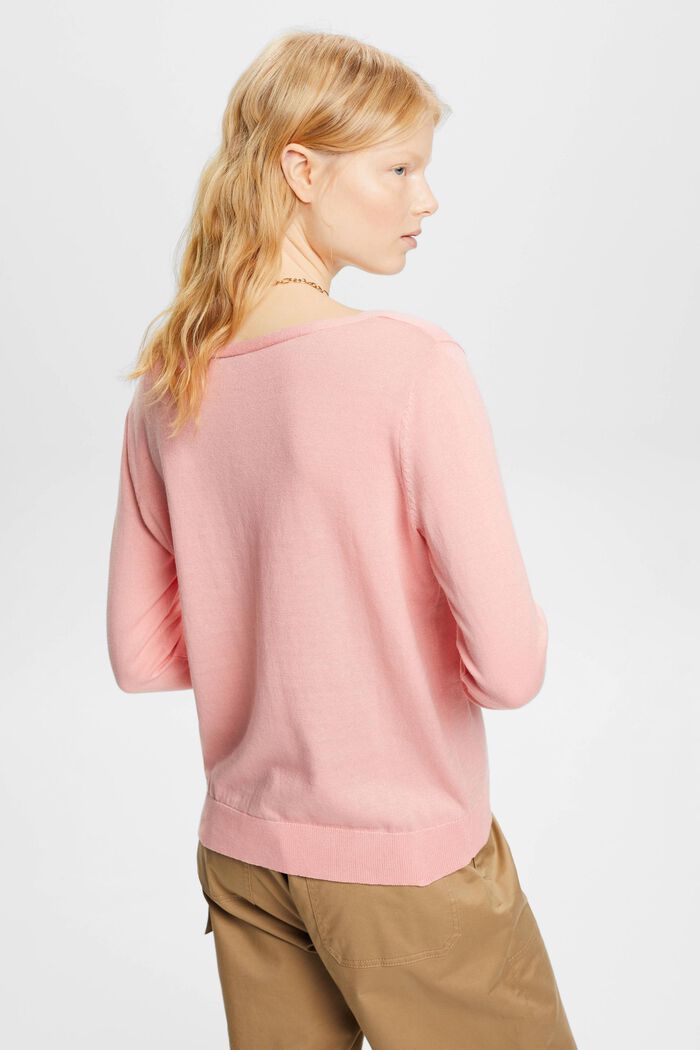 Pullover in cotone con scollo a V, PINK, detail image number 3