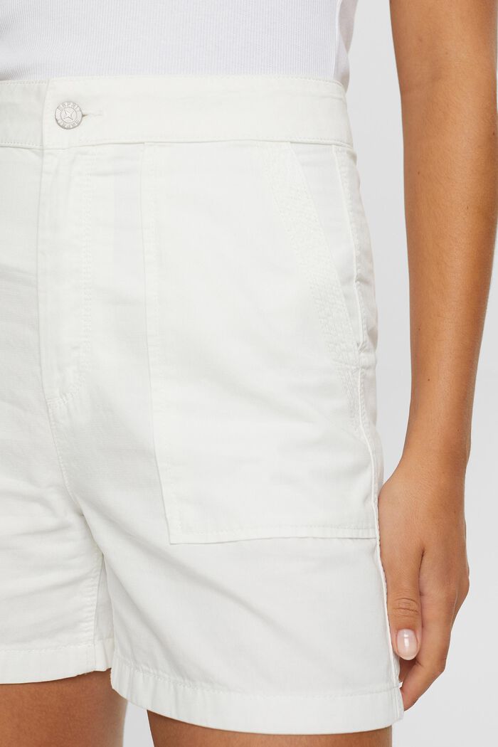 Shorts in twill, misto cotone, WHITE, detail image number 2