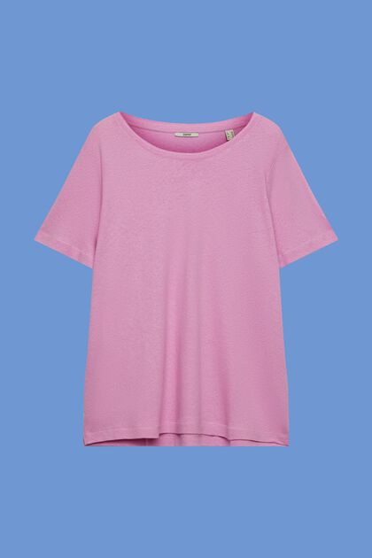 CURVY T-shirt in misto cotone e lino
