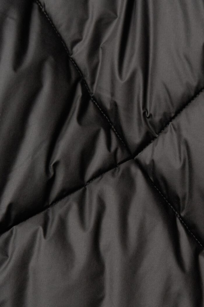 Cappotto lungo con trapuntatura a rombi, BLACK, detail image number 1