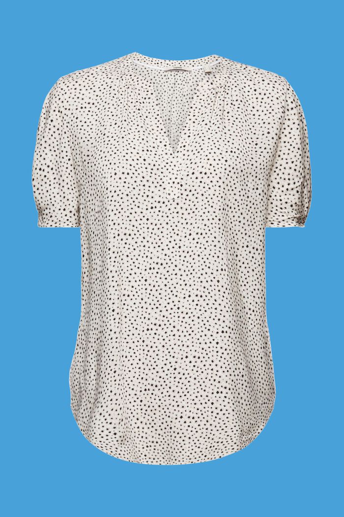 Blusa floreale con spacco sullo scollo, NEW WHITE, detail image number 5