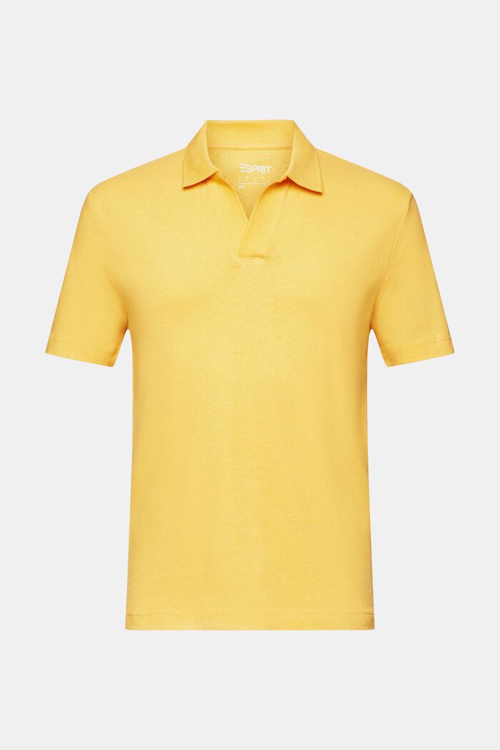 Polo in lino e cotone, SUNFLOWER YELLOW, detail image number 6