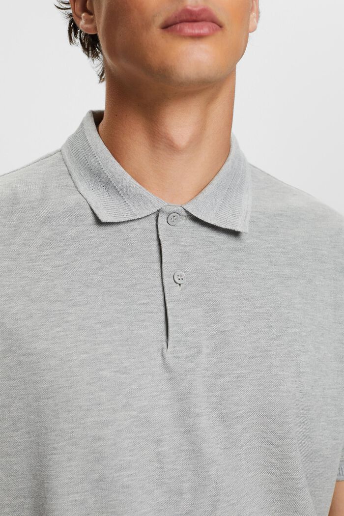 Polo in cotone piqué, LIGHT GREY, detail image number 1