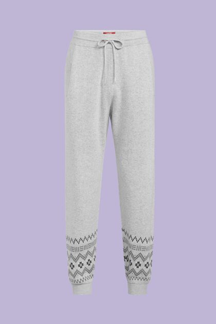 Pantaloni da tuta con motivo norvegese in cashmere e lana