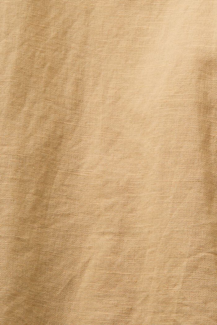 Camicia in lino e cotone, BEIGE, detail image number 5