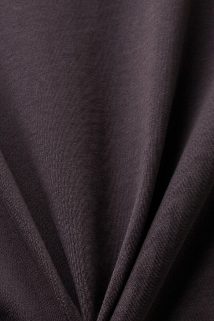 T-shirt in cotone a girocollo con logo, ANTHRACITE, detail image number 5