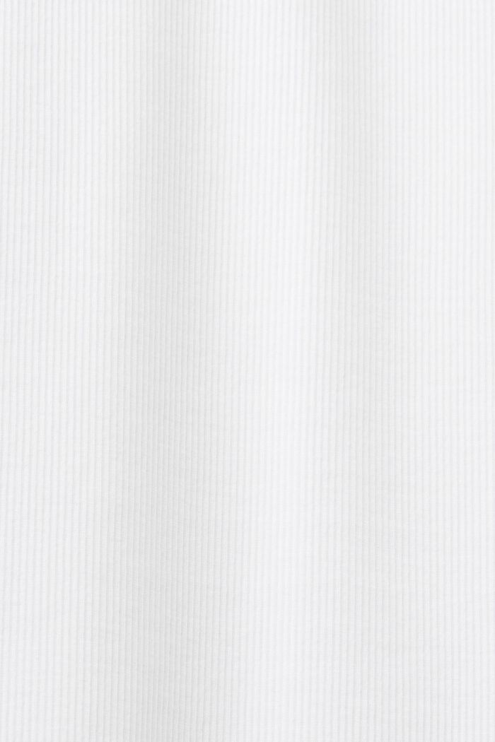 Abito midi in jersey a coste in cotone elasticizzato, WHITE, detail image number 5