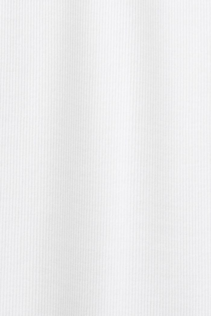 Abito midi in jersey a coste in cotone elasticizzato, WHITE, detail image number 5