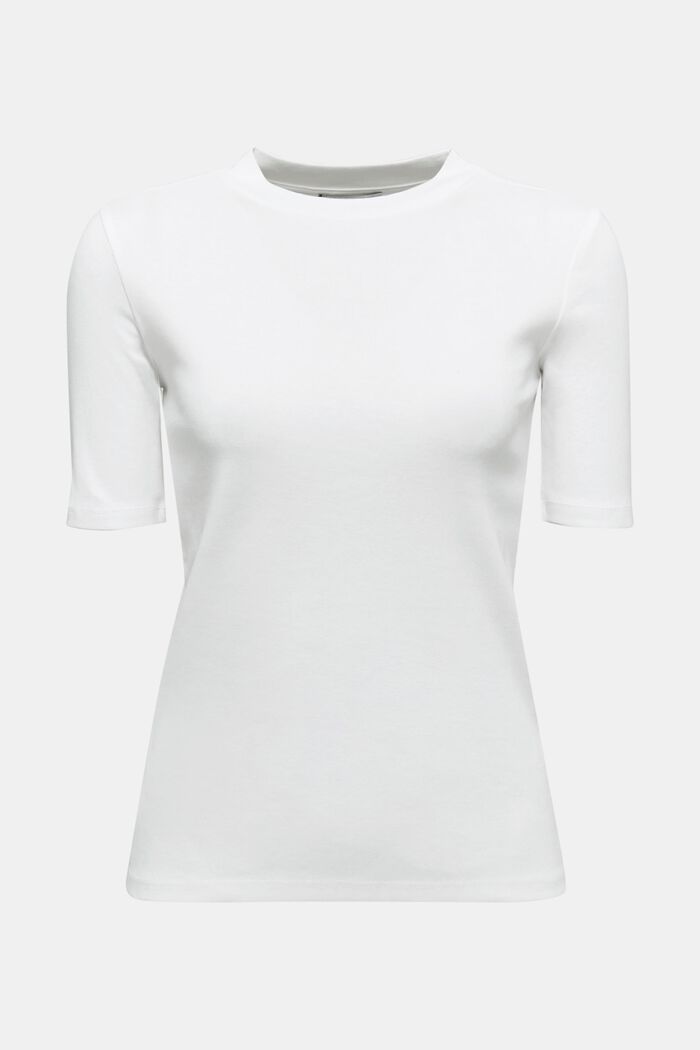 T-shirt basic in jersey di cotone, WHITE, overview