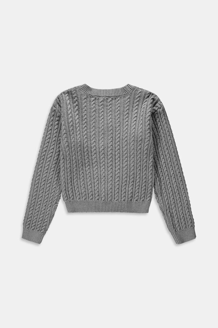 Sweaters cardigan, GUNMETAL, detail image number 1