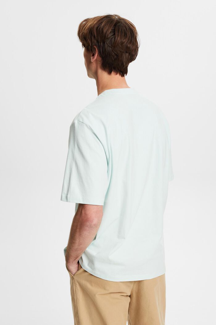T-shirt girocollo in cotone, LIGHT AQUA GREEN, detail image number 3