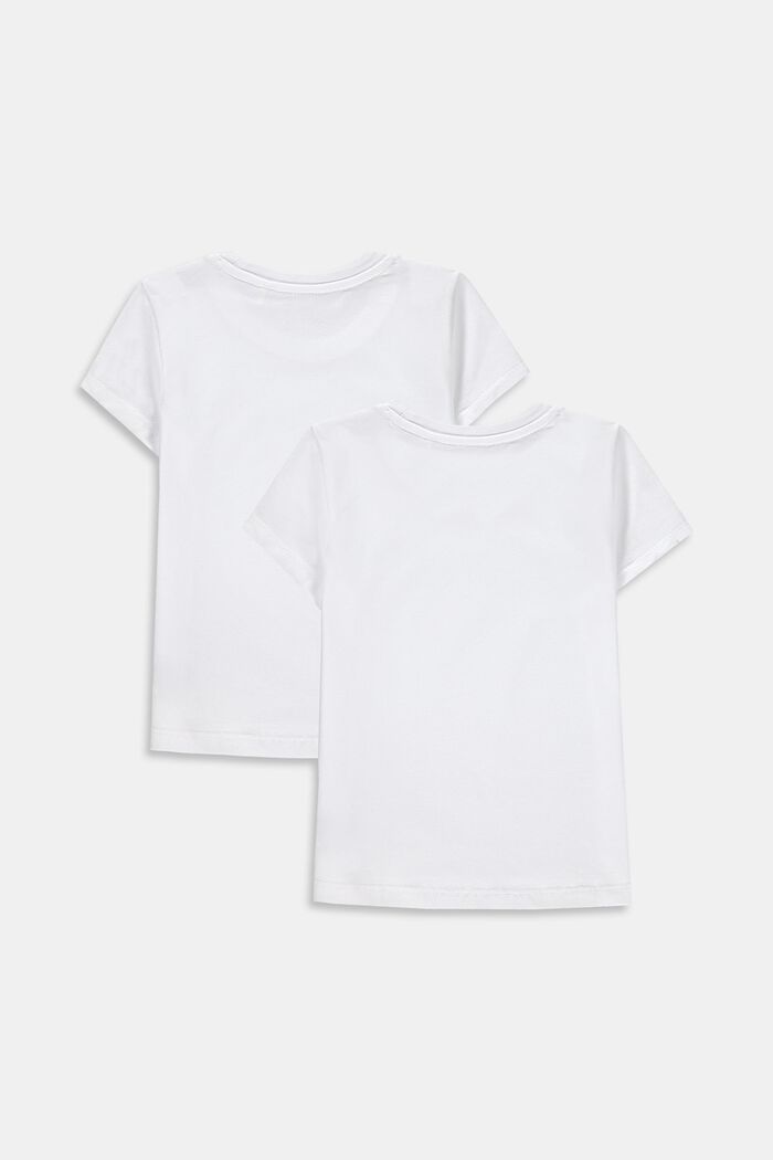 Confezione doppia di t-shirt in cotone stretch, WHITE, detail image number 1