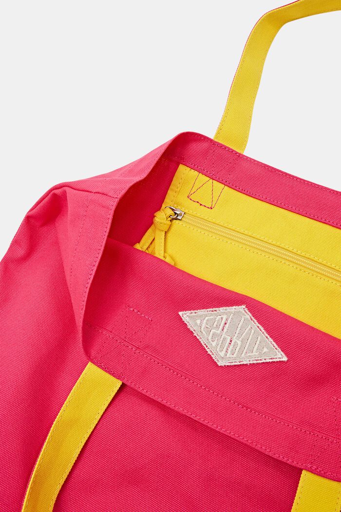 Tote Bag in cotone con logo, PINK FUCHSIA, detail image number 4