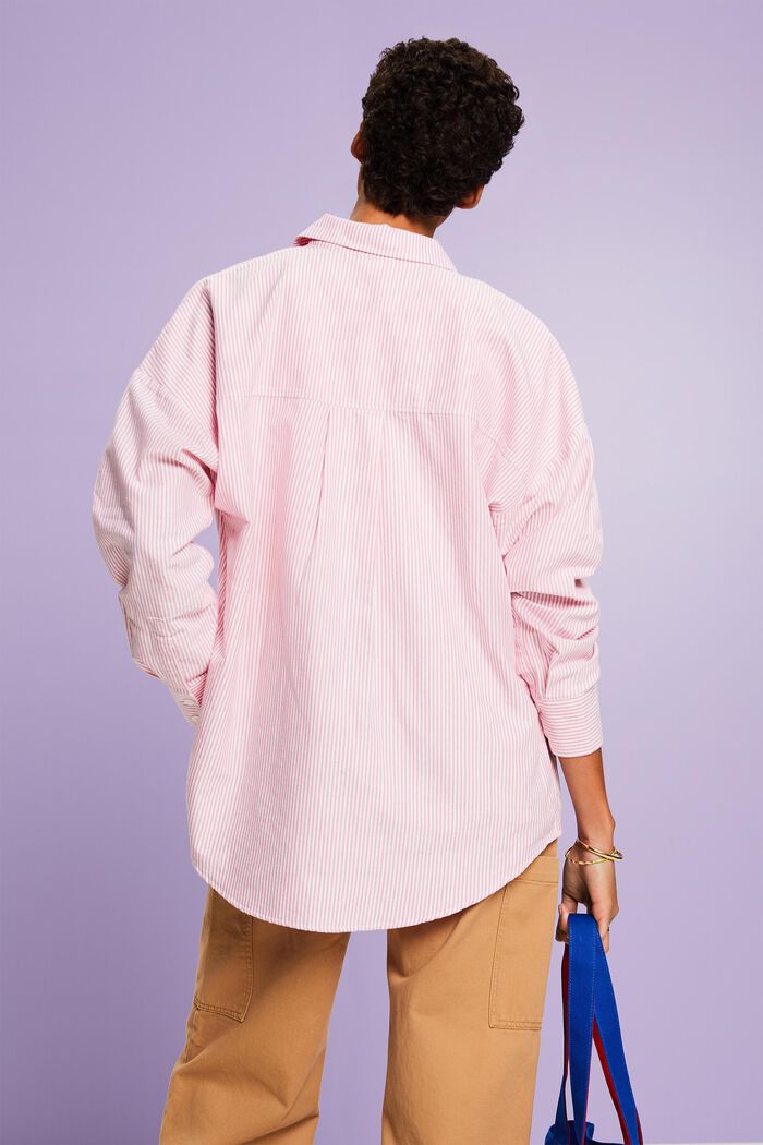 Camicia di cotone a righe oversize, PINK, detail image number 2