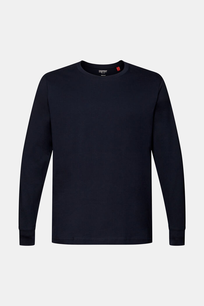 Maglia a maniche lunghe in jersey, 100% cotone, NAVY, detail image number 6