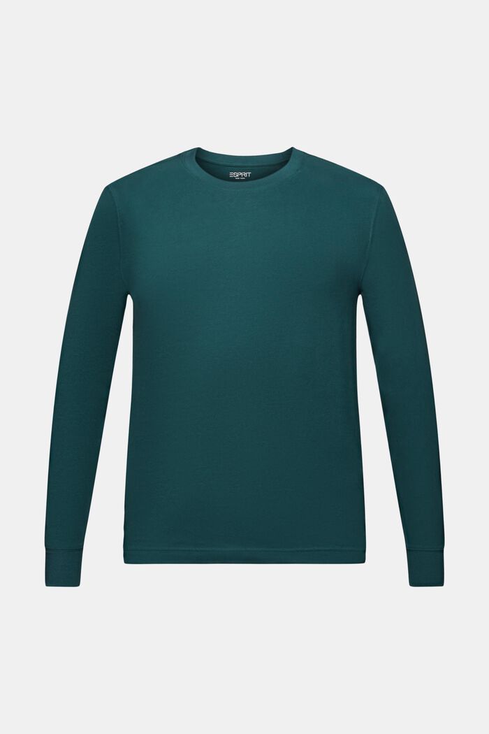 T-shirt girocollo a maniche lunghe, EMERALD GREEN, detail image number 6