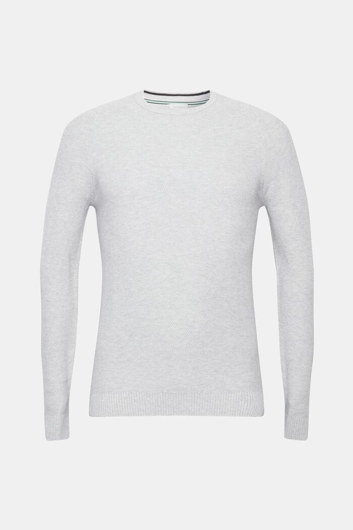 Pullover in piqué, 100% cotone, LIGHT GREY, detail image number 0