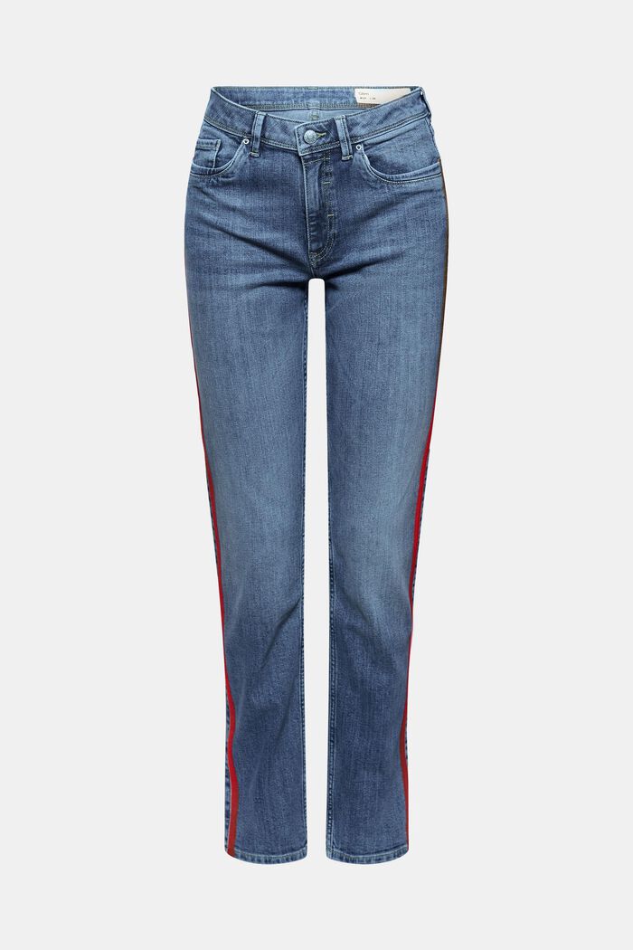 Jeans stretch con righe a contrasto