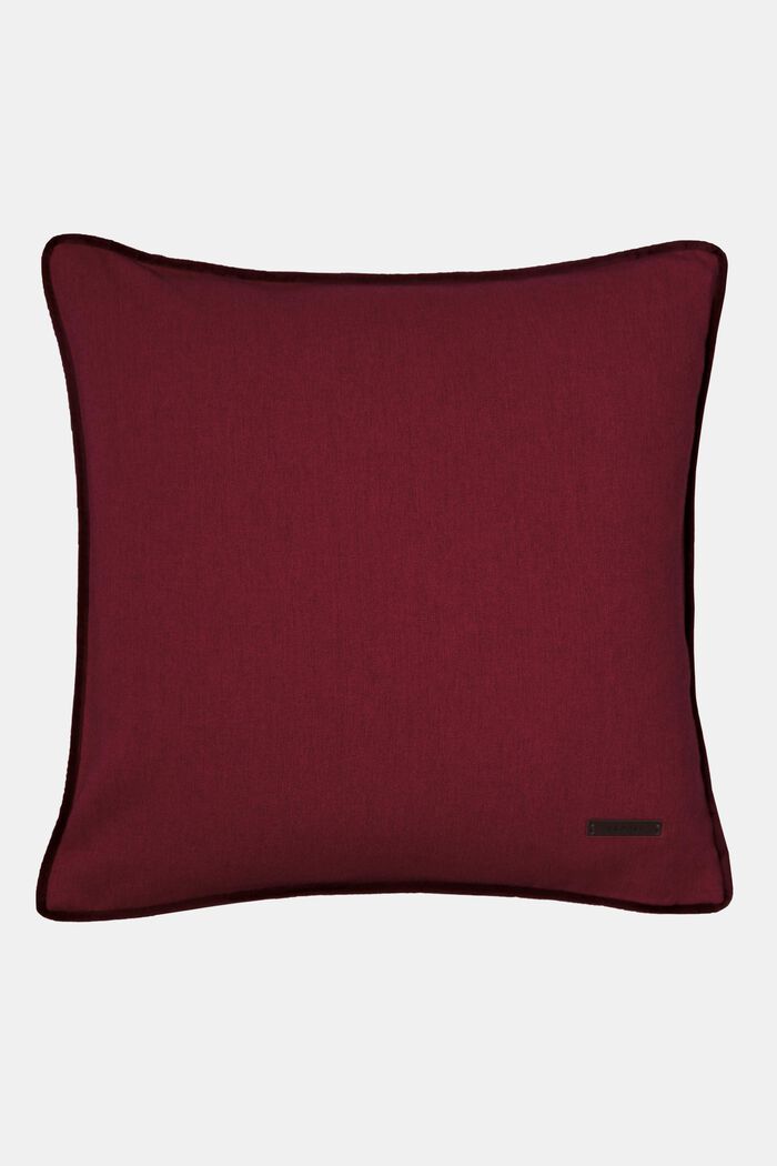 Fodera decorativa per cuscino con cordoncino in velluto, DARK RED, detail image number 0