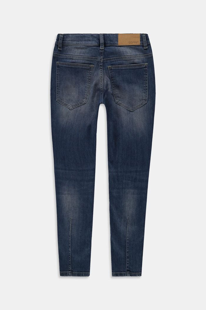 Jeans stretch slavati con vita regolabile, BLUE MEDIUM WASHED, detail image number 1