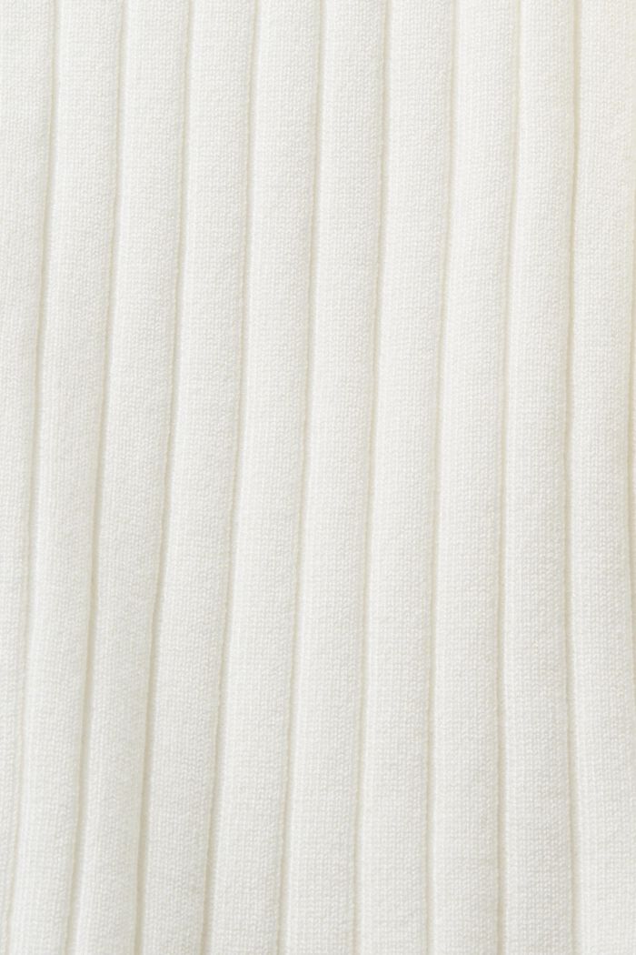 Cardigan in maglia a coste con colletto da polo con zip, OFF WHITE, detail image number 5