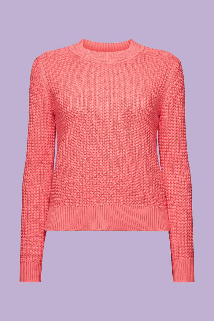 Pullover a girocollo in maglia strutturata, PINK, detail image number 5