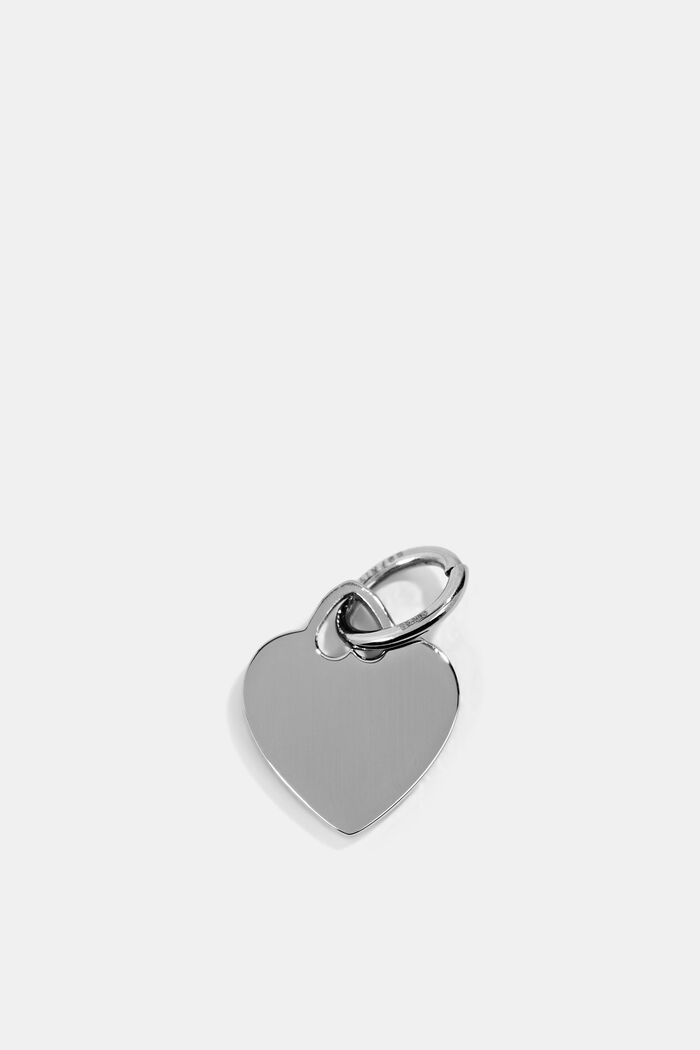 Ciondolo a forma di cuore in acciaio inossidabile, SILVER, detail image number 2