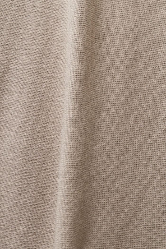 T-shirt girocollo in cotone, LIGHT TAUPE, detail image number 4