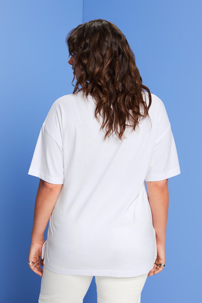 CURVY T-shirt con scollo a V, TENCEL™, WHITE, detail image number 3