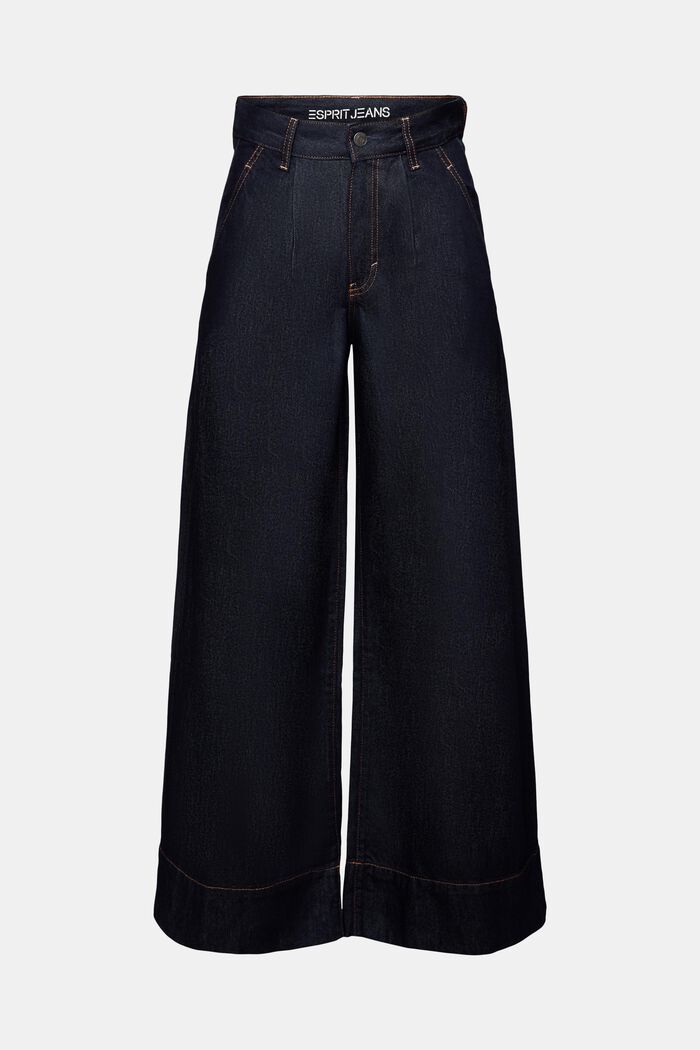 Pantaloni chino a gamba larga con pieghe, BLUE RINSE, detail image number 7