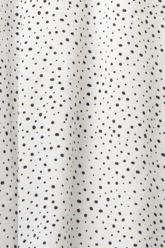 Blusa in crêpe con stampa, OFF WHITE, detail image number 5