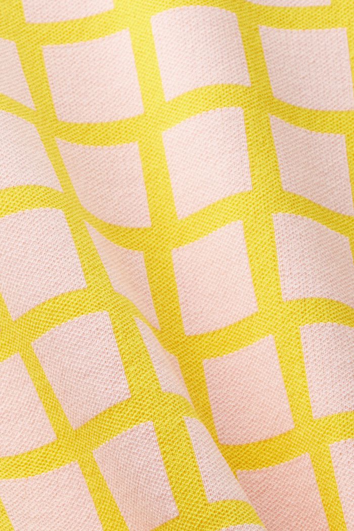 Gonna midi in maglia jacquard con logo, YELLOW, detail image number 4