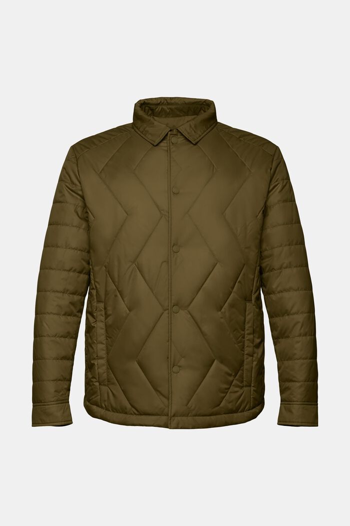Riciclata: giacca trapuntata lightweight, DARK KHAKI, detail image number 5