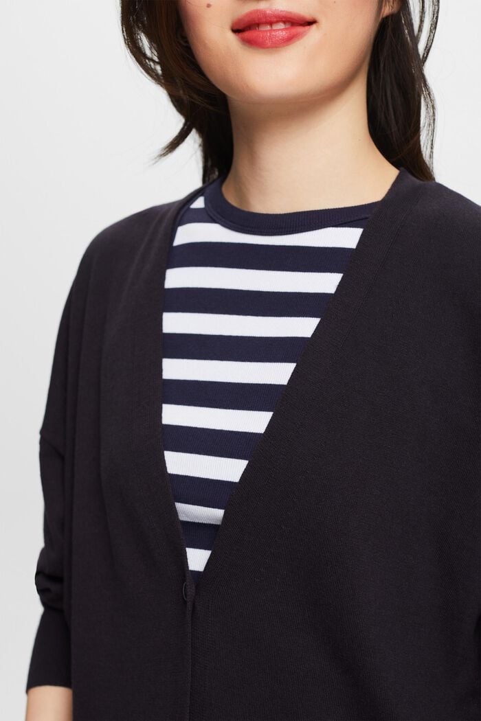 Cardigan con scollo a V, NAVY, detail image number 3