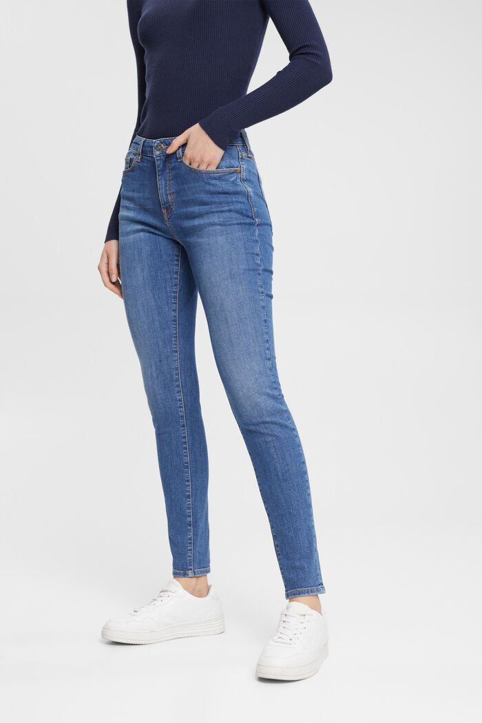 Jeans skinny in cotone sostenibile, BLUE MEDIUM WASHED, detail image number 0