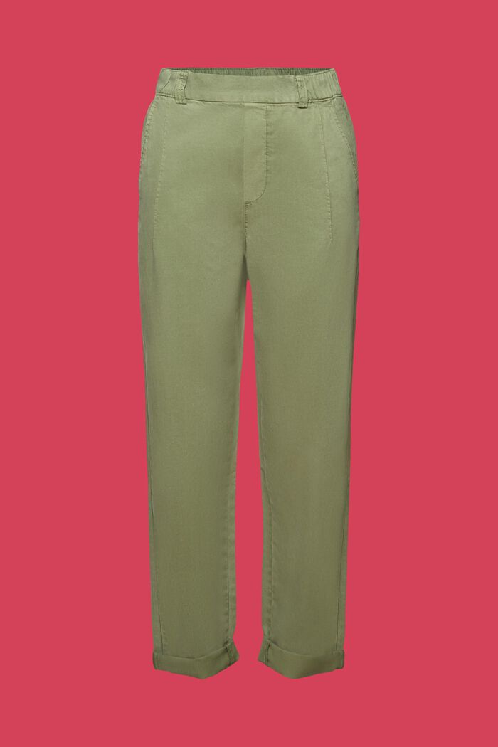 Pantaloni chino pull up dalla lunghezza cropped, PALE KHAKI, detail image number 7