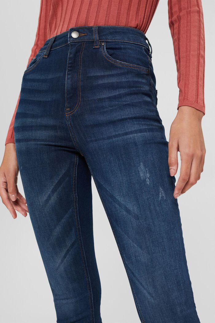 Jeans super stretch, cotone biologico, BLUE DARK WASHED, detail image number 2