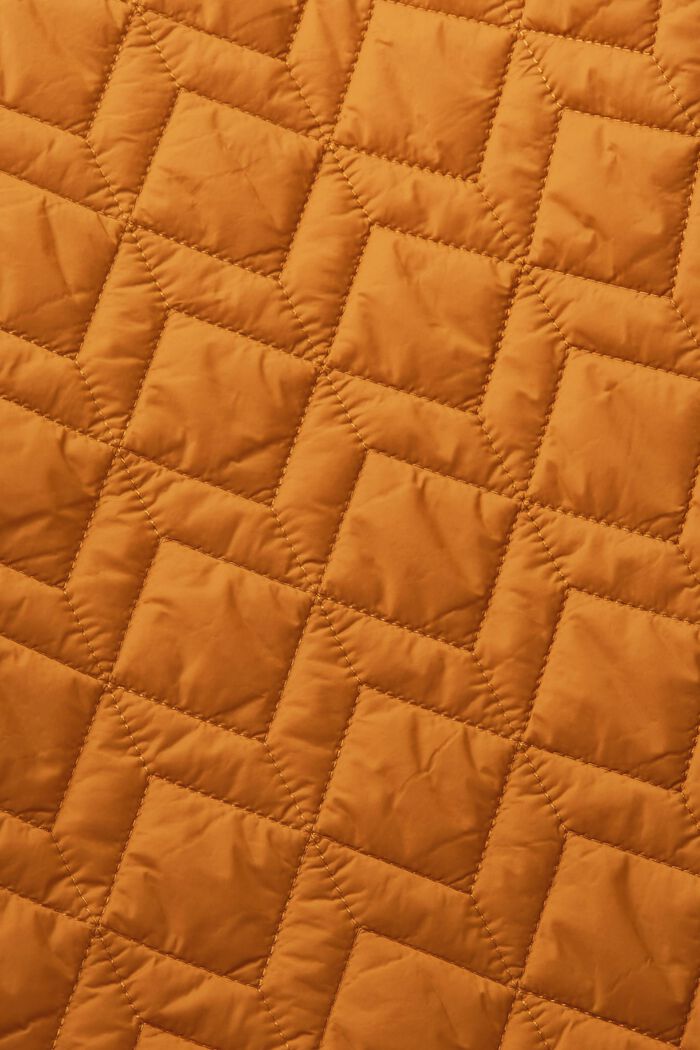 Giacca trapuntata con colletto in maglia a coste, CARAMEL, detail image number 4