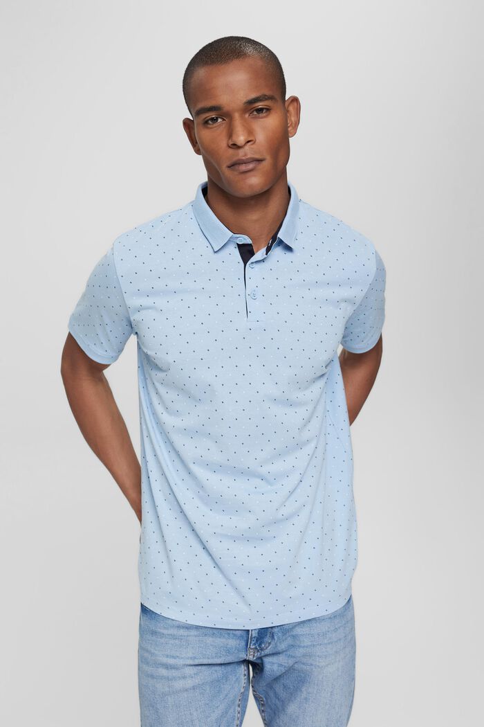 Polo in jersey di cotone biologico, LIGHT BLUE, detail image number 0
