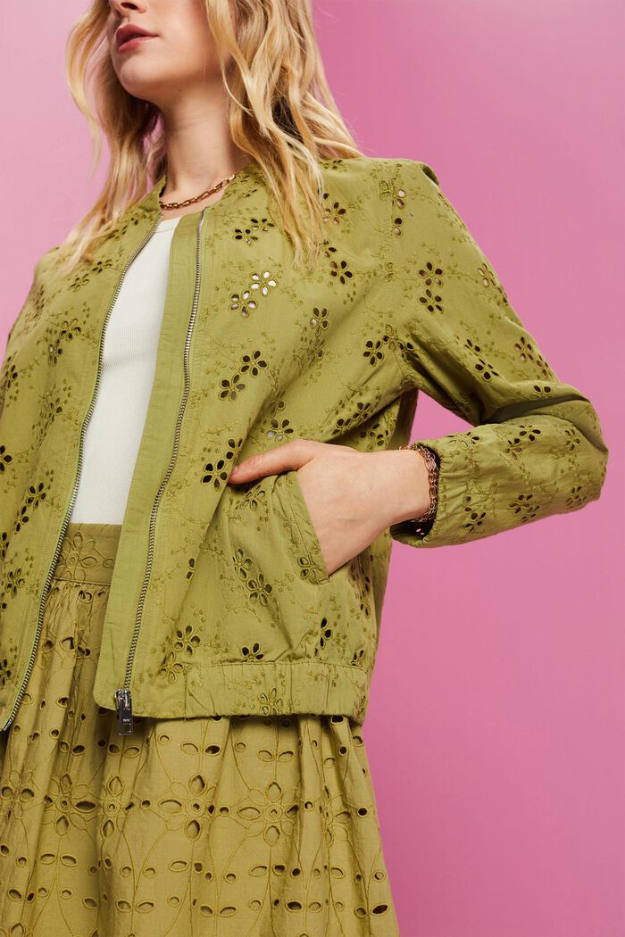 Giacca bomber in pizzo, 100% cotone, PISTACHIO GREEN, detail image number 2