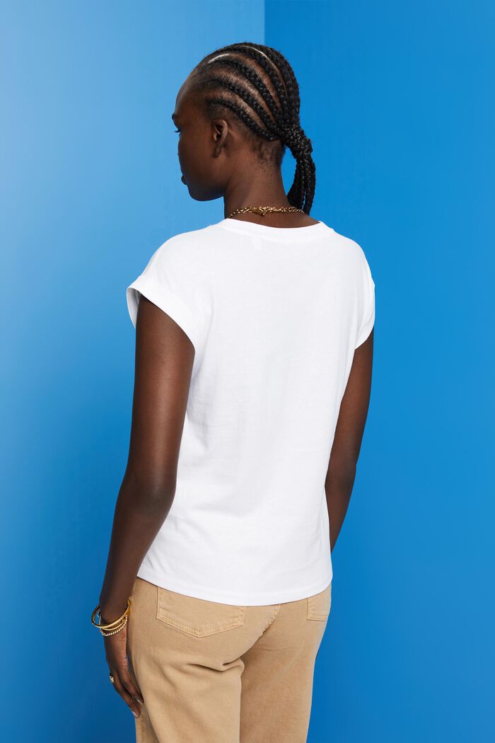 T-shirt di cotone, WHITE, detail image number 3