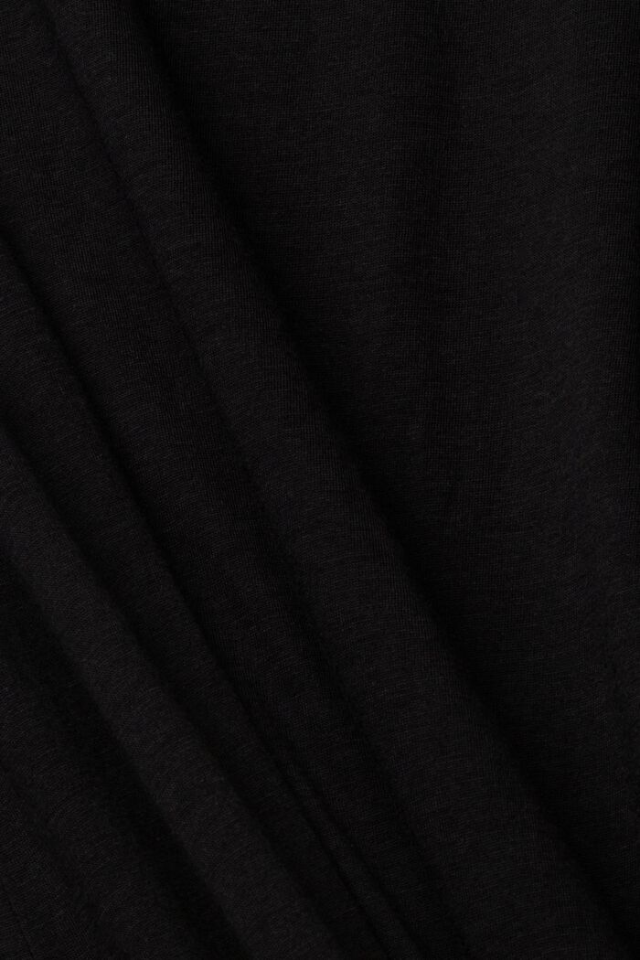 Maglia a maniche lunghe con collo alla coreana, BLACK, detail image number 0