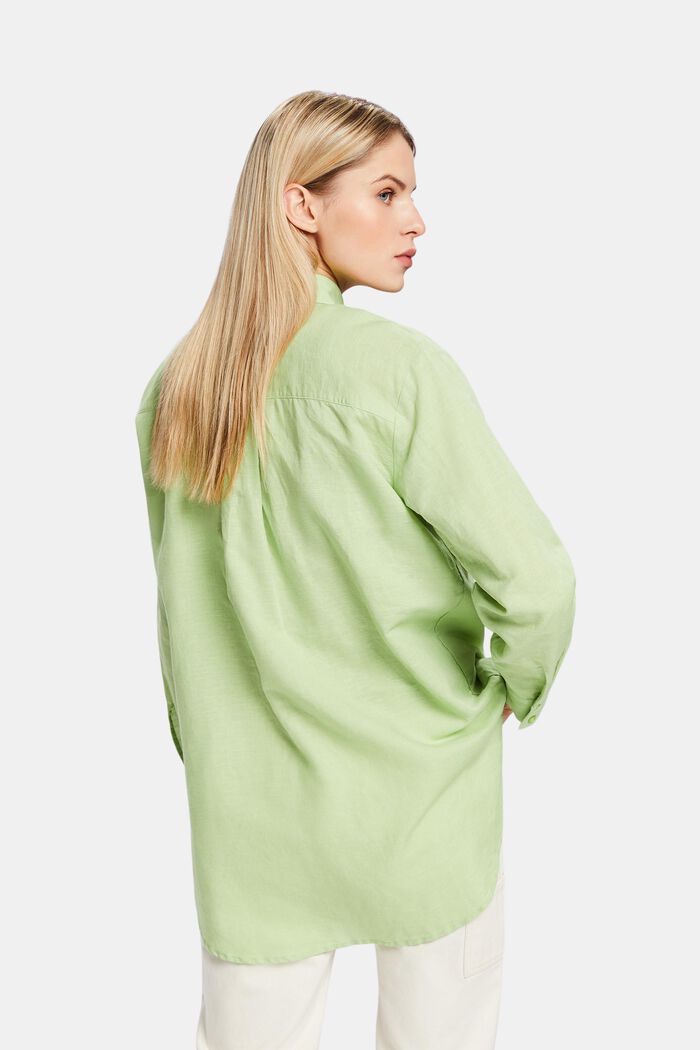 Camicia in lino e cotone, LIGHT GREEN, detail image number 2