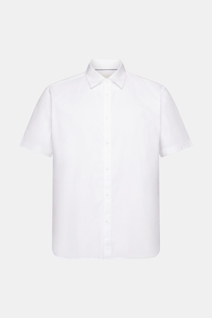 Camicia a maniche corte in cotone sostenibile, WHITE, detail image number 5