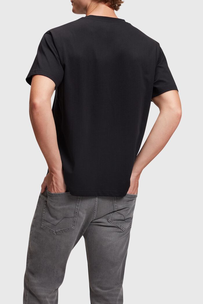 T-shirt con logo AMBIGRAM ricamato sul petto, BLACK, detail image number 1