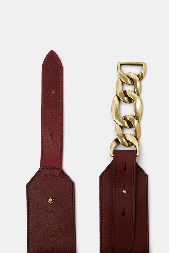 Cintura in pelle, BORDEAUX RED, detail image number 1