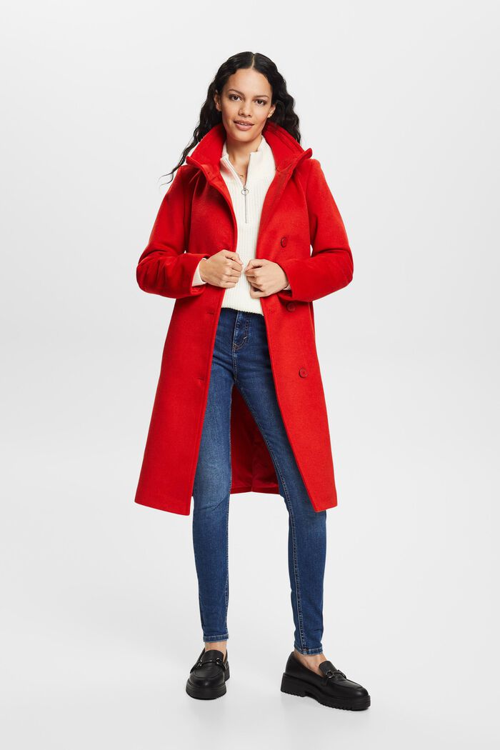 Riciclato: cappotto in misto lana con cachemire, RED, detail image number 4