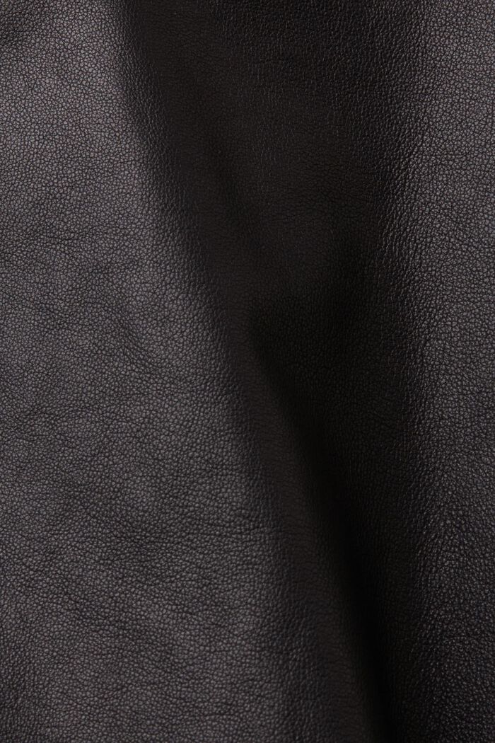 Giacca bomber in pelle, BLACK, detail image number 5