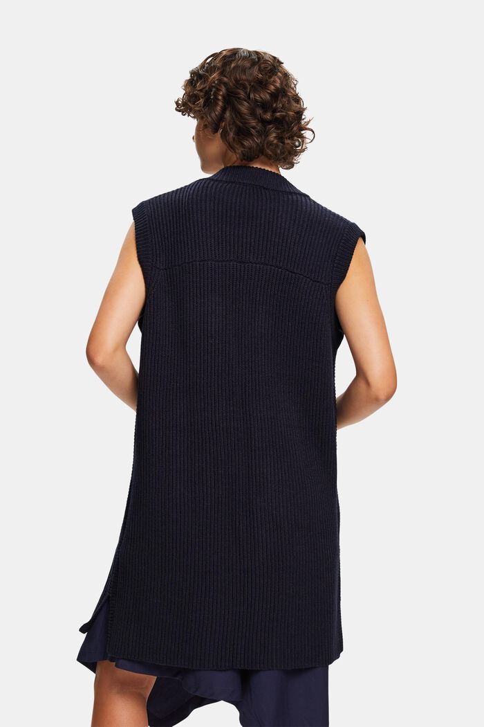 In materiale riciclato: cardigan lungo senza maniche, NAVY, detail image number 2